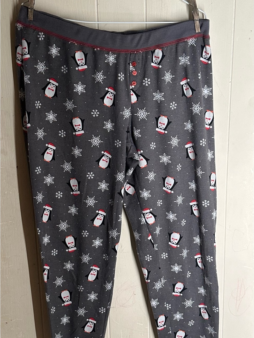 Cozy Gray Penguin-Print Pajama Pants - Women’s Lounge Sleepwear